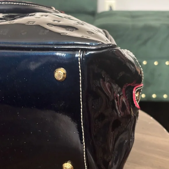 Arcadia Dark Blue Patent Leather Tote Bag - Picture 9 of 11